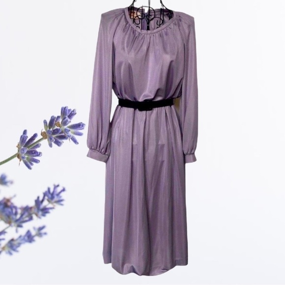 Dresses & Skirts - Vintage Newton Centre Lilac Blouson Dress Size Medium